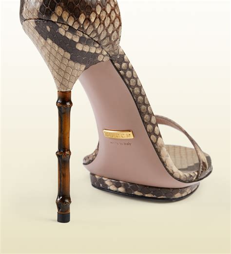 gucci sandals bamboo heel|snake heels Gucci.